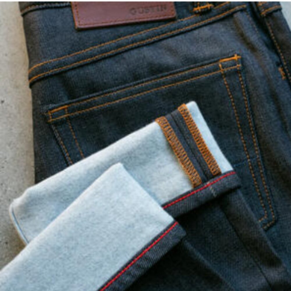 Gustin Pants - "#235 Fleece Denim - Dark Indigo 32 Skinny"  (more like 30/31X26)